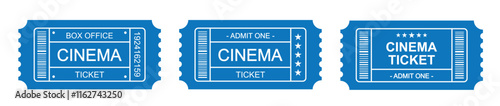 Cinema ticket set icon, vector illustration