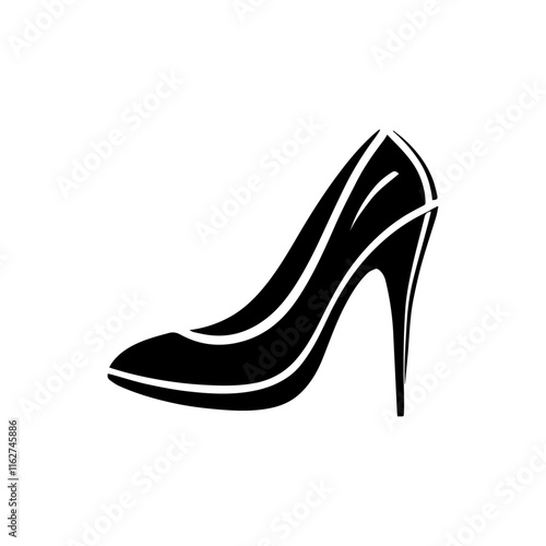 Shoes heel silhouette, vector illustration