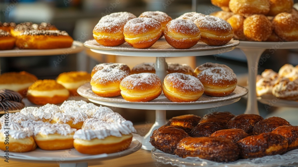 Colorful Pastries Displayed with Natural Lighting Colorful Pastries Displayed with Natural Lighting