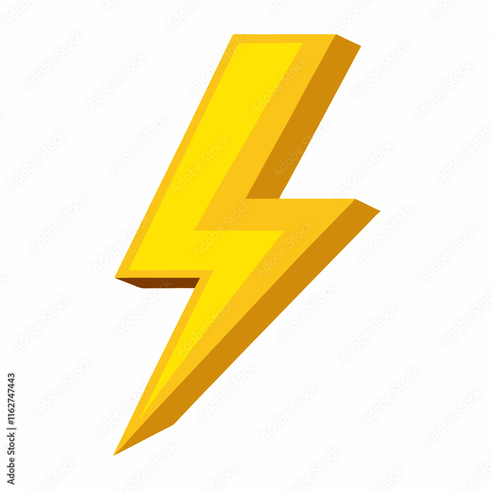Yellow Lightning Bolt Icon: Dynamic Energy Symbol for Modern Designs.Flash lightning isolated symbol,thunderbolt energy.Battery charge sign.Yellow realistic 3d design.Template vector of conceptual. Yellow Lightning Bolt Icon: Dynamic Energy Symbol for Modern Designs.Flash lightning isolated symbol,thunderbolt energy.Battery charge sign.Yellow realistic 3d design.Template vector of conceptual.