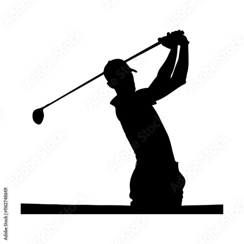 A silhouette of a golf player, vector illustration
