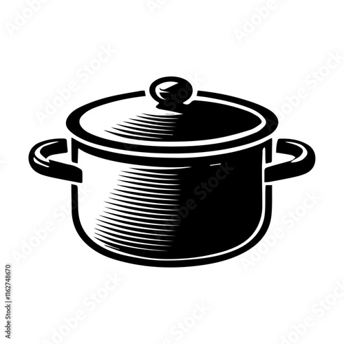 A silhouette of a cooking pot, vector illustration