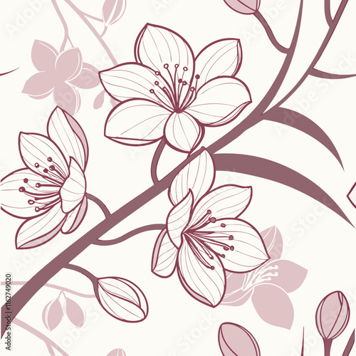 A seamless digital pattern featuring elegant orchid flowers, perfect for textiles, wallpapers, and design projects.