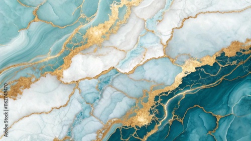 Wallpaper Mural Marble backgroud image. An image of a light blue and gold marble-like pattern. Torontodigital.ca
