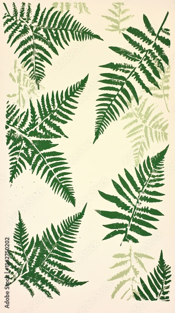 Green Fern Leaf Prints Botanical Art Design Green Fern Leaf Prints Botanical Art Design