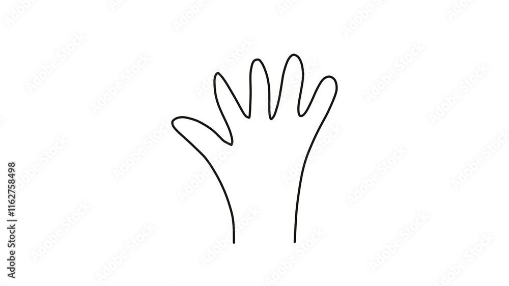 hand drawn hand animation on white background video hand drawn hand animation on white background video