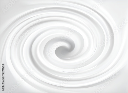 Luxury light silver color icon sign symbol design. Graphic soft shiny eddy motion rippled curvy sour kefir shape. Ring plaster volute spray pattern surface. Closeup view text space in glowing center