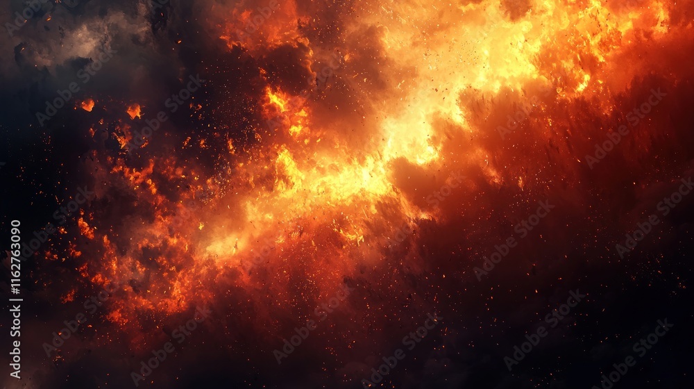 Fototapeta premium Inferno: A Fiery Cosmic Nebula