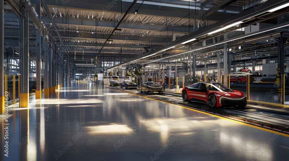 Modern Car Manufacturing Plant: Assembly Line and Production Process Modern Car Manufacturing Plant: Assembly Line and Production Process