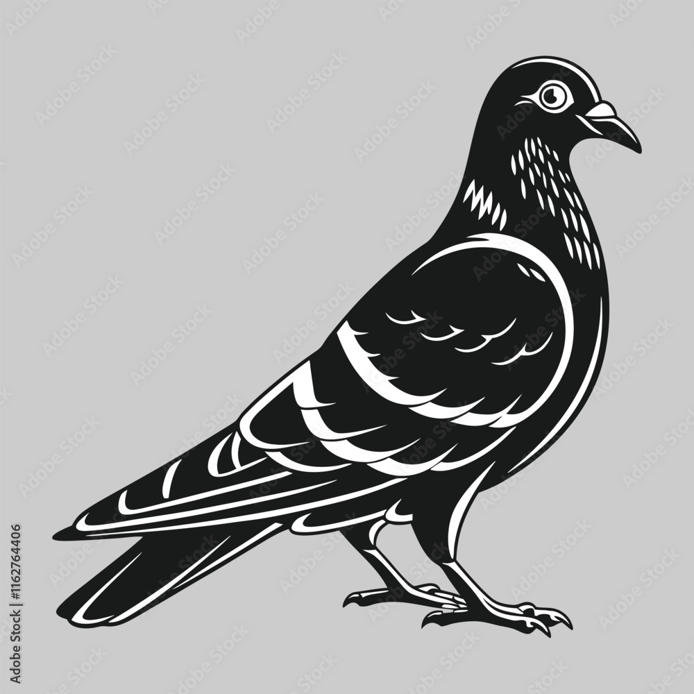 Fototapeta premium pigeon silhouette vector design art and illustration