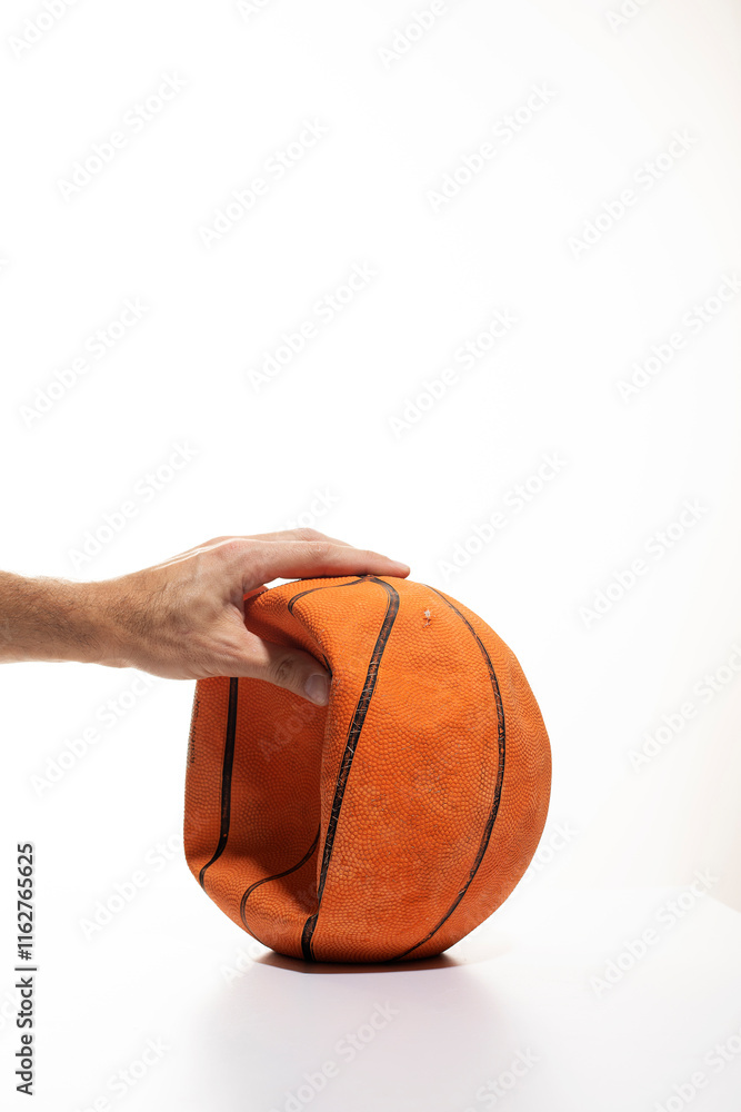 Deflated and rumpled old basketball ball Deflated and rumpled old basketball ball