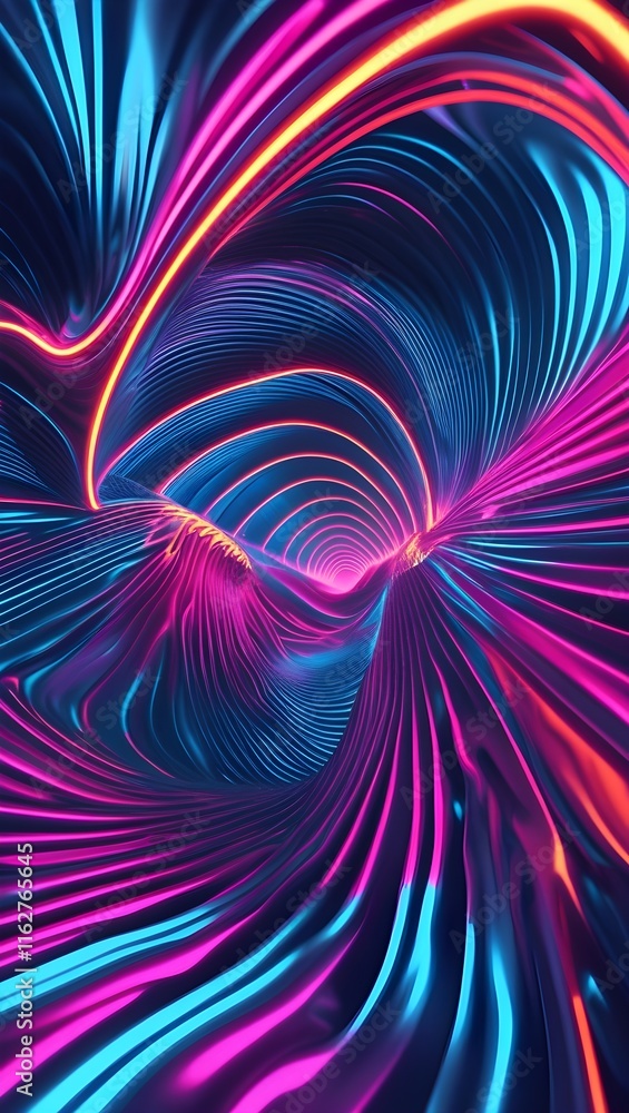Obraz premium Neon Ripple Mirage Abstract Background