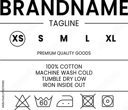 Clothing label tag template