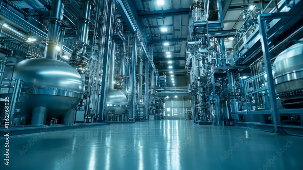 Fototapeta premium Industrial Safety Measures in Harsh Lighting