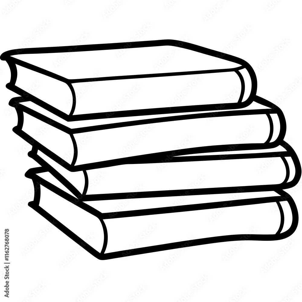 Elegant Book Stack Vector Illustration in Line Art Elegant Book Stack Vector Illustration in Line Art