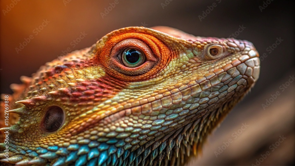 Beautiful Vibrant Close-up of an Eye of a Reptile, Dragon, Iguana or Lizard Beautiful Vibrant Close-up of an Eye of a Reptile, Dragon, Iguana or Lizard