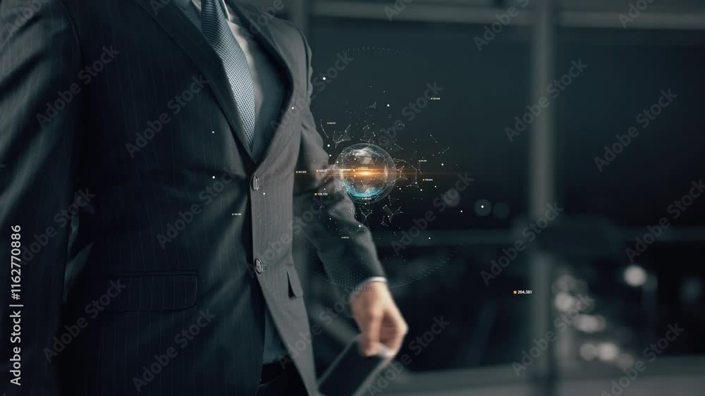 ai in e-commerce- businessman working with virtual reality at office. ai in e-commerce- businessman working with virtual reality at office.