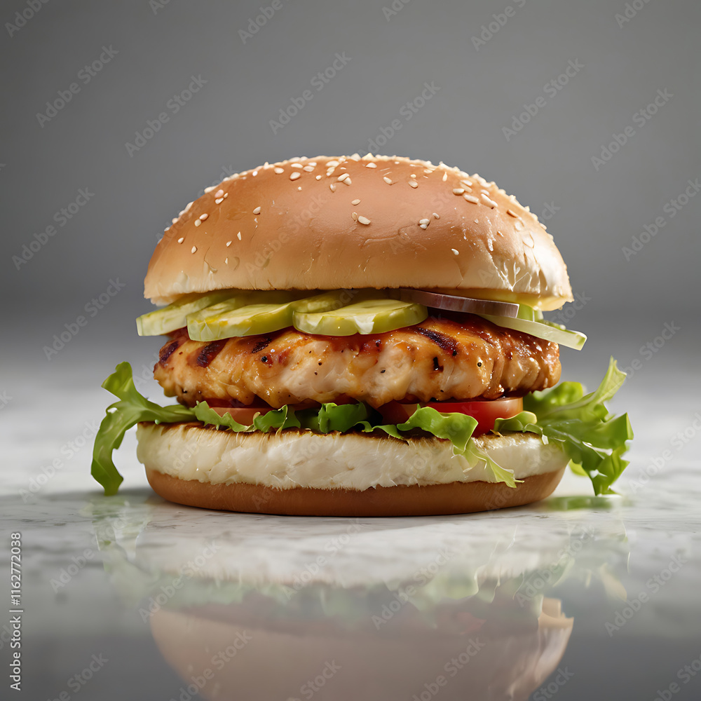 Close-up of fresh tasty burger Close-up of fresh tasty burger