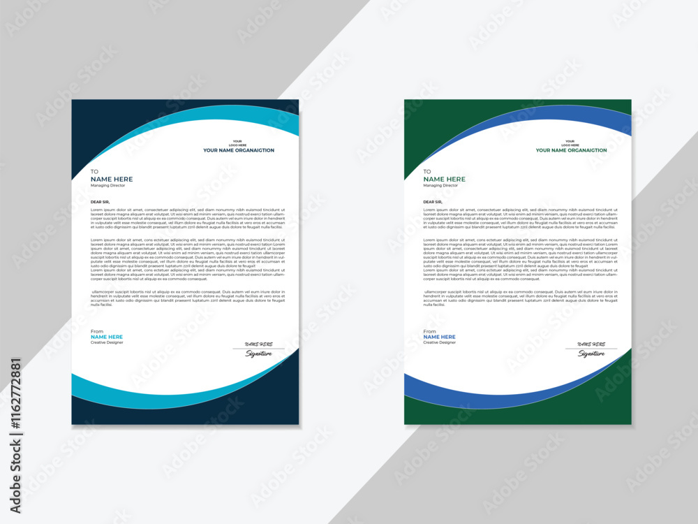 simple business letterhead design set of two. simple business letterhead design set of two.