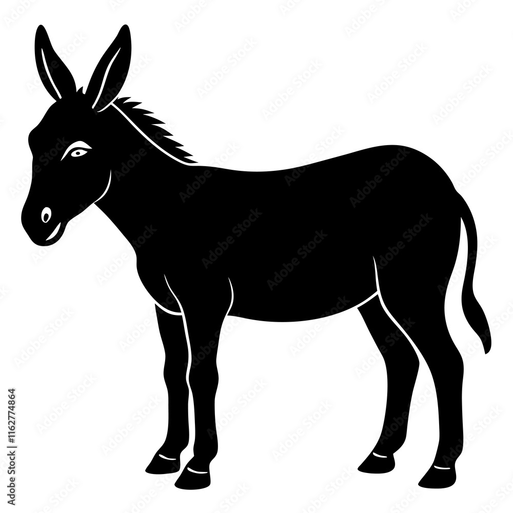 Obraz premium Donkey Silhouette vector silhouette
