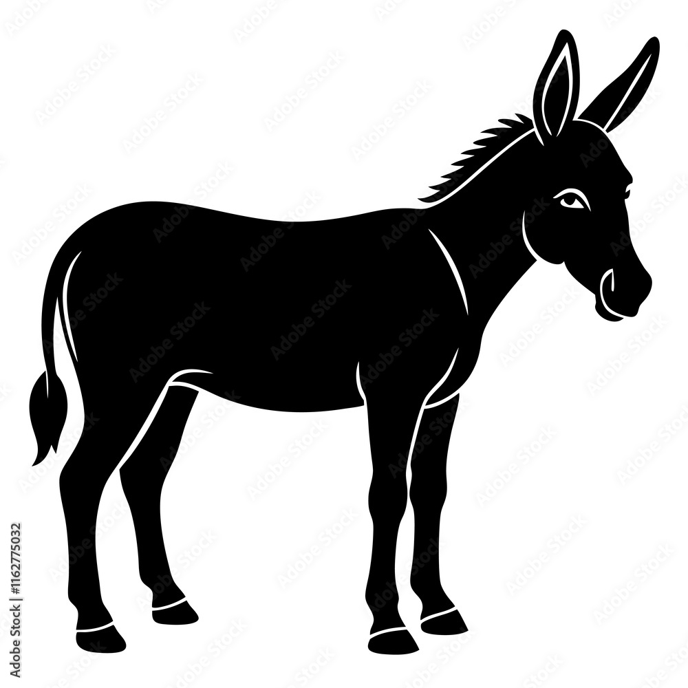 Obraz premium Donkey Silhouette vector silhouette