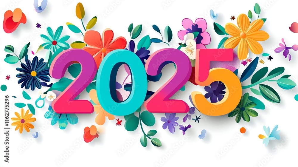 Fototapeta premium Creative Abstract Happy New Year 2025 Background