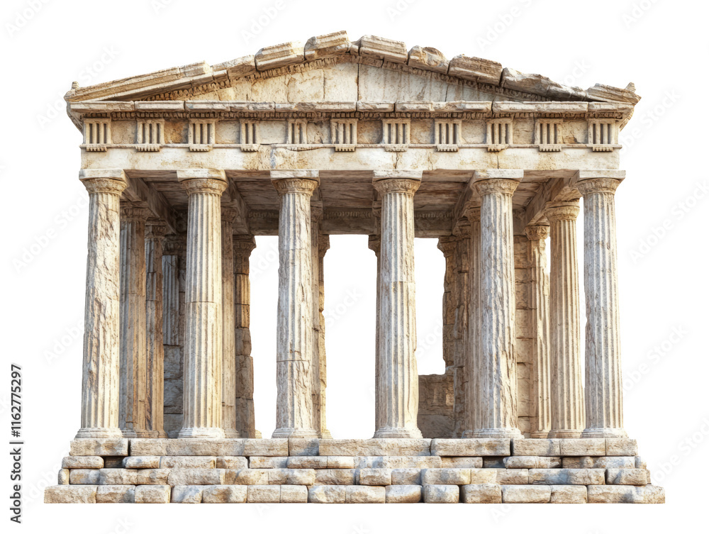 Fototapeta premium 3D Render of Greek Temple Ruins in Detailed Historical Setting
