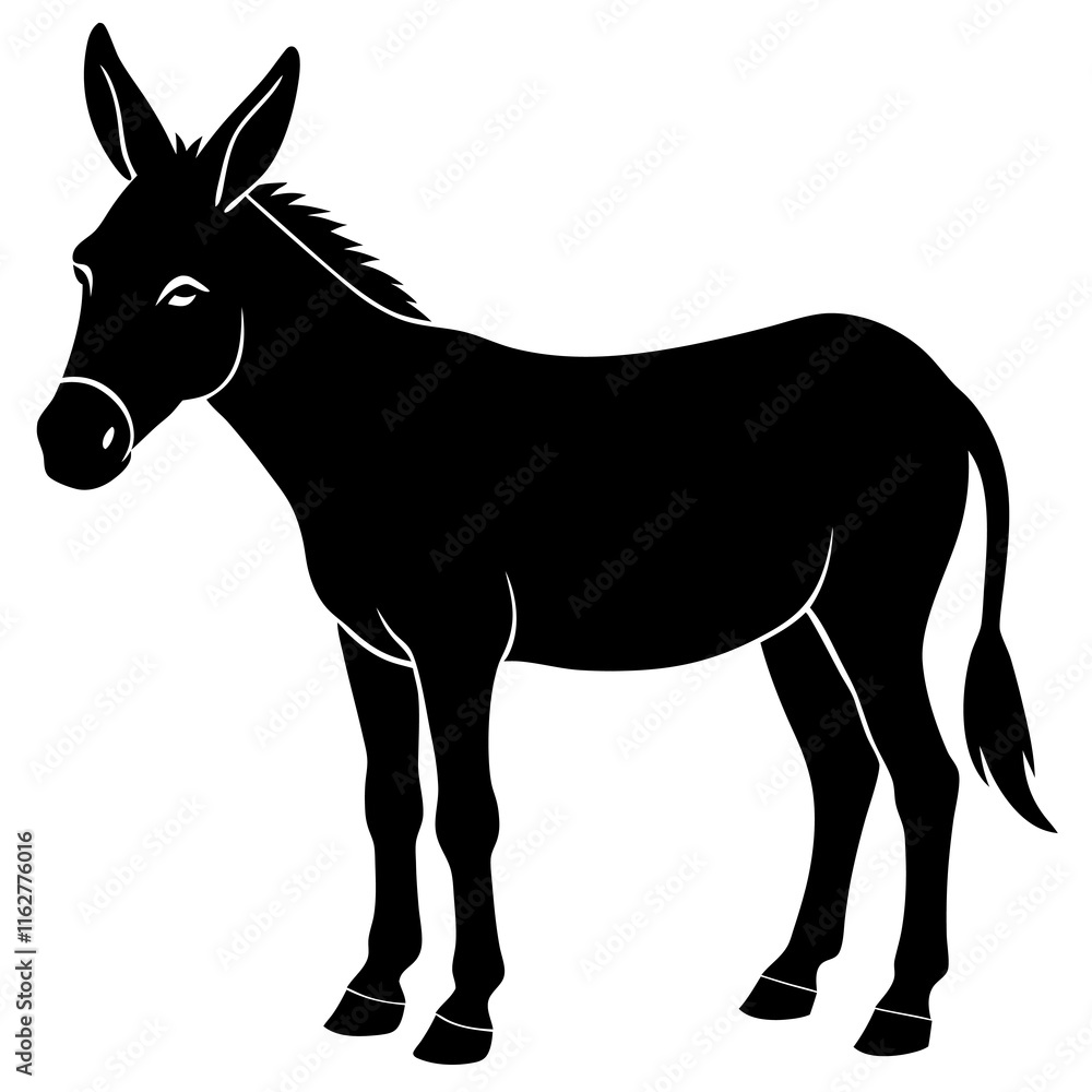 Obraz premium Donkey Silhouette vector silhouette