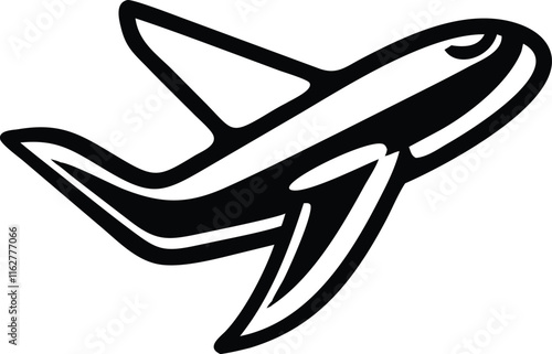 plane silhouette on a white background, vector illustration, airplane vector, aero plane vector