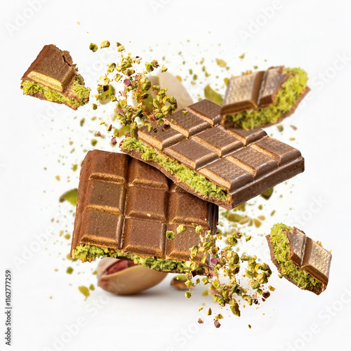 Tasty pistachio chocolate bars