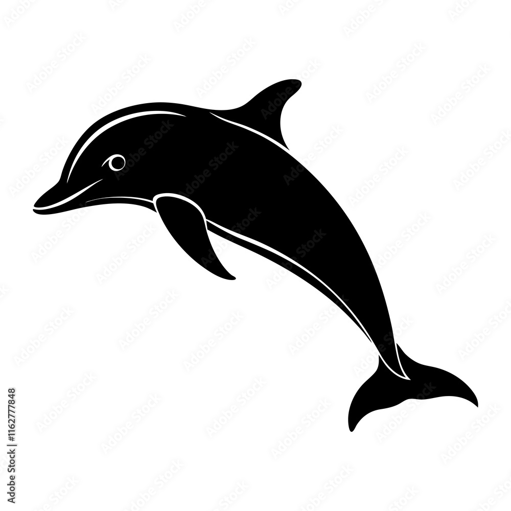 Fototapeta premium Dolphin Silhouette vector silhouette