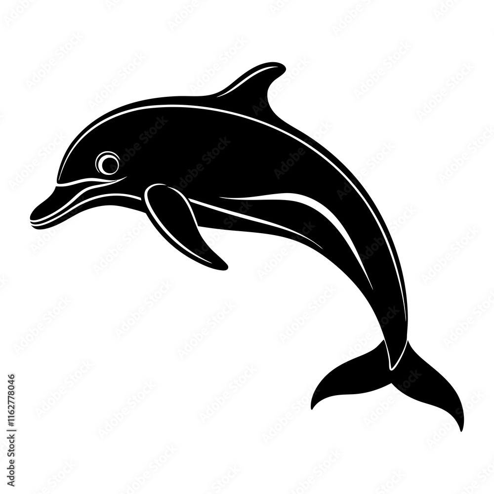 Fototapeta premium Dolphin Silhouette vector silhouette