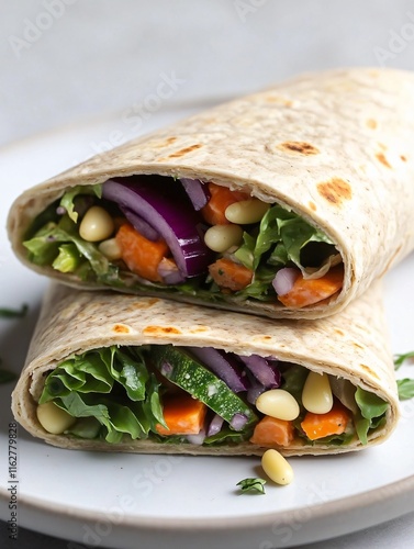 Delicious Veggie Wraps: Healthy Sweet Potato & Red Onion Wraps Recipe photo