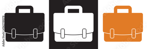 Briefcase icon. Vector illustration. isolated on white and black background. EPS 10 