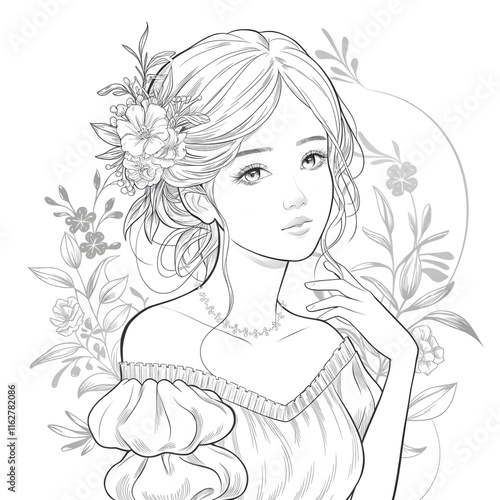 girl with flowers