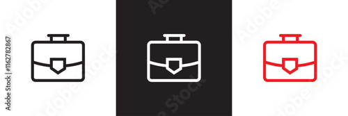 Briefcase icon. Vector illustration. isolated on white and black background. EPS 10 