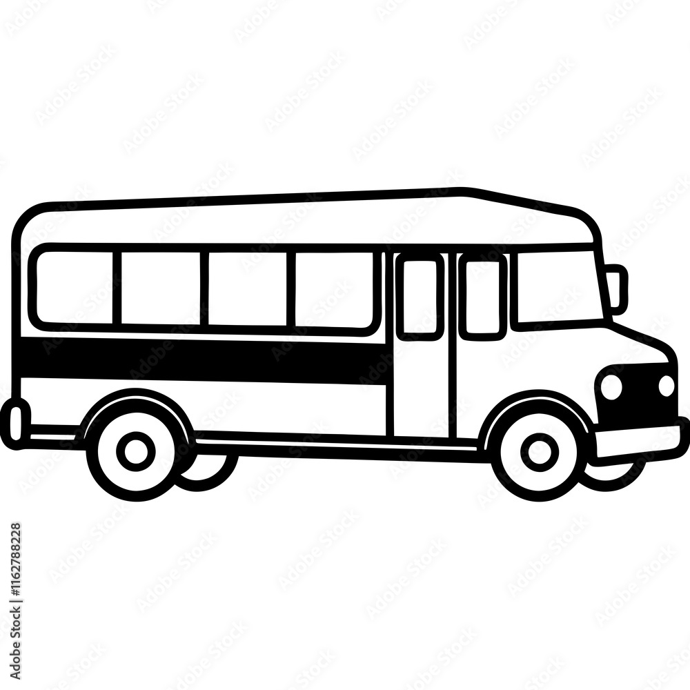 Geometric School Bus Line Art Vector Geometric School Bus Line Art Vector