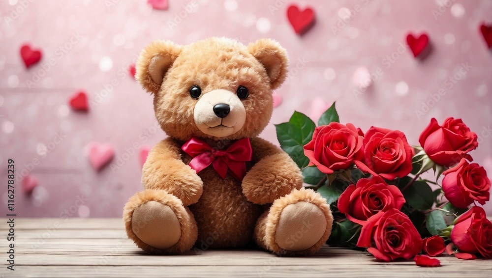 Sweet Valentine’s Teddy Bear with Roses! Sweet Valentine’s Teddy Bear with Roses!