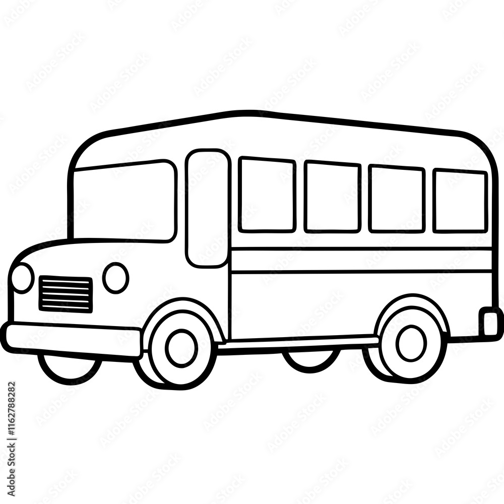 Geometric School Bus Line Art Vector Geometric School Bus Line Art Vector