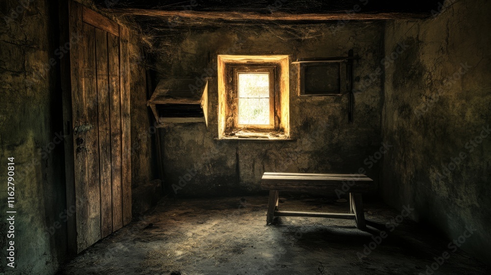 Obraz premium Rustic Farming Scene with Harsh Lighting Effect