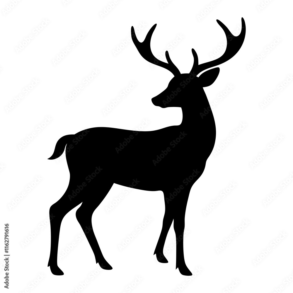 Obraz premium Deer Silhouette vector silhouette