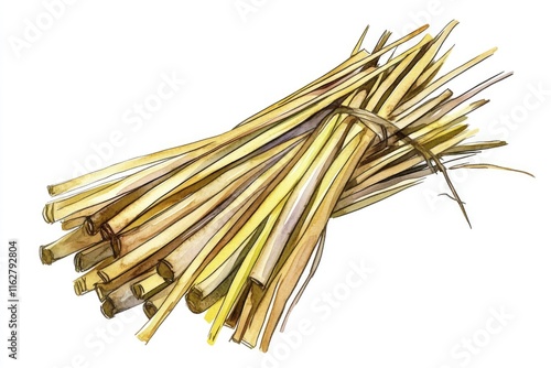 Wallpaper Mural A collection of bamboo sticks arranged on a clean white background Torontodigital.ca