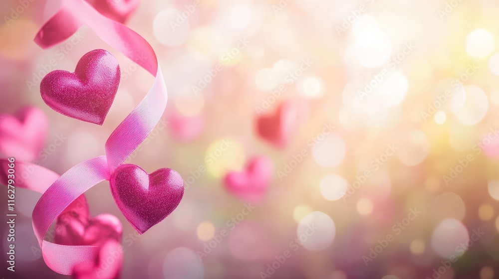 Fototapeta premium valentine day background with heart and bokeh effect