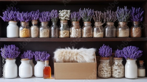 Magical potion ingredients a box of jackalope fur photo