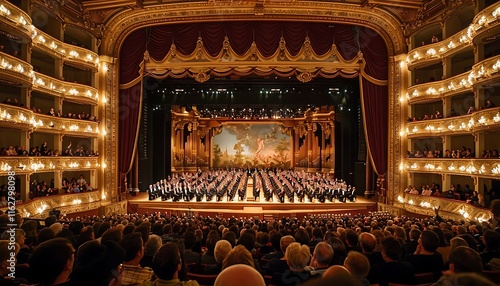 Interior of the Opera Garnier in Paris, France