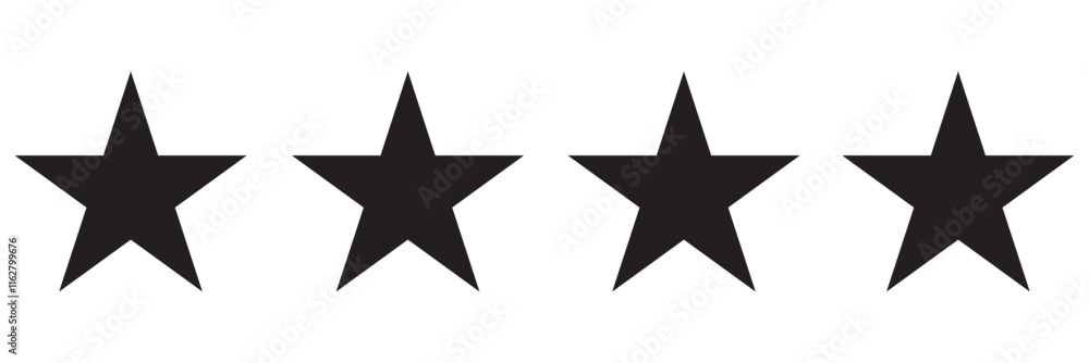 Four star rating. Product review flat icon for apps and websites. Four star rating. Product review flat icon for apps and websites.
