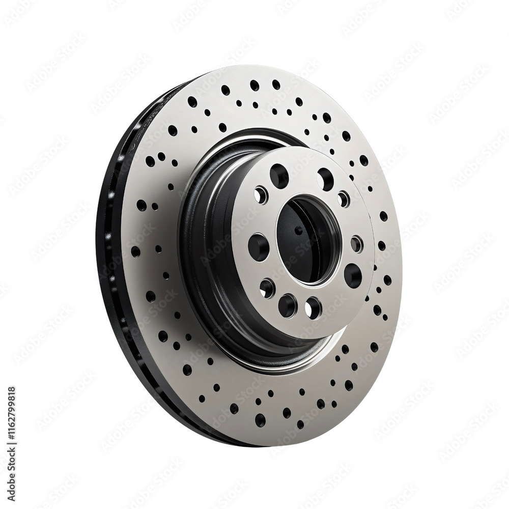 Automotive brake disc with caliper, metal wheel part system, vehicle rotor with safety pads, car service equipment isolated Automotive brake disc with caliper, metal wheel part system, vehicle rotor with safety pads, car service equipment isolated