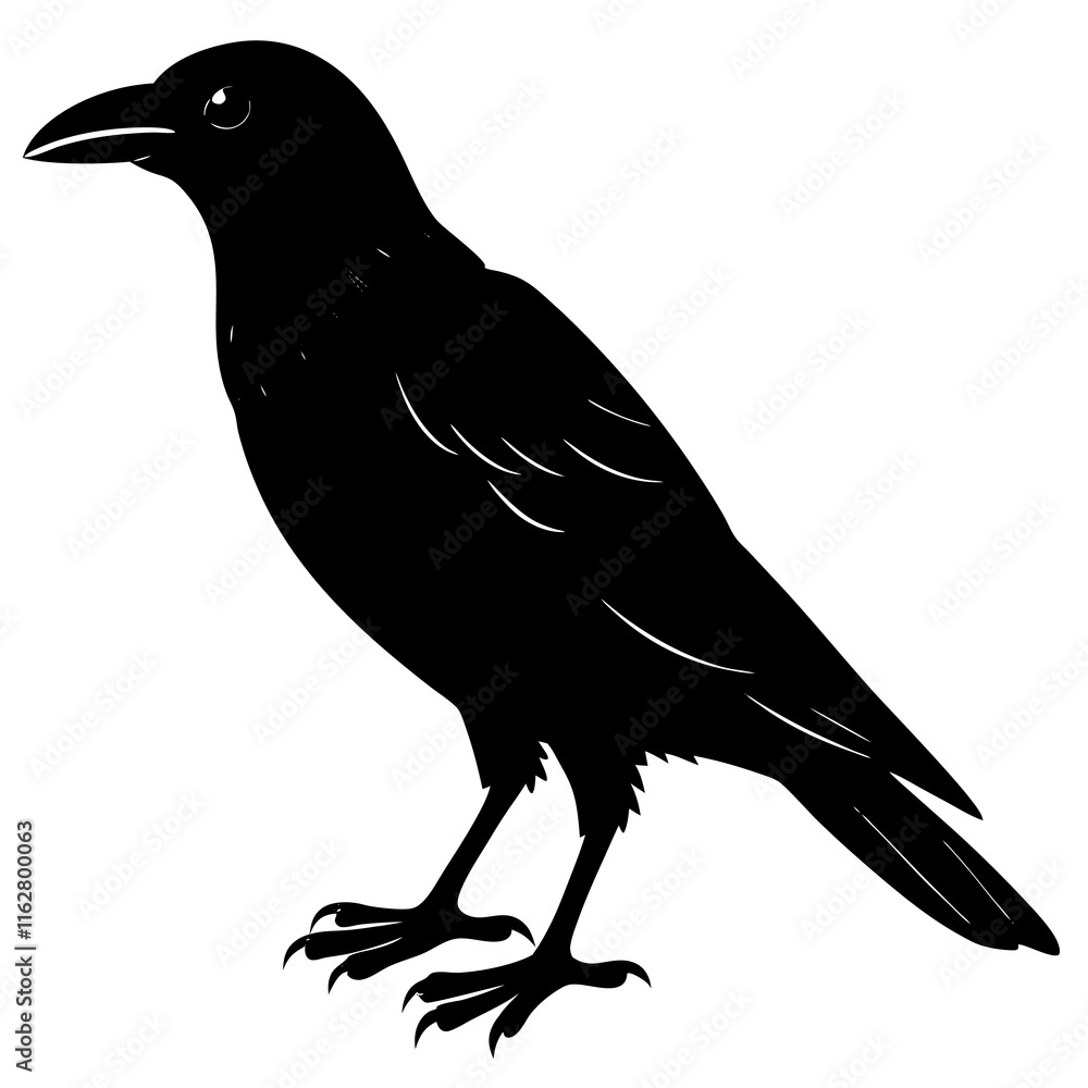 Fototapeta premium Crow Silhouette vector silhouette