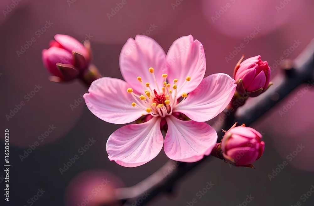 Fototapeta premium China's new. Pink Sakura flowers on delicate bokeh background