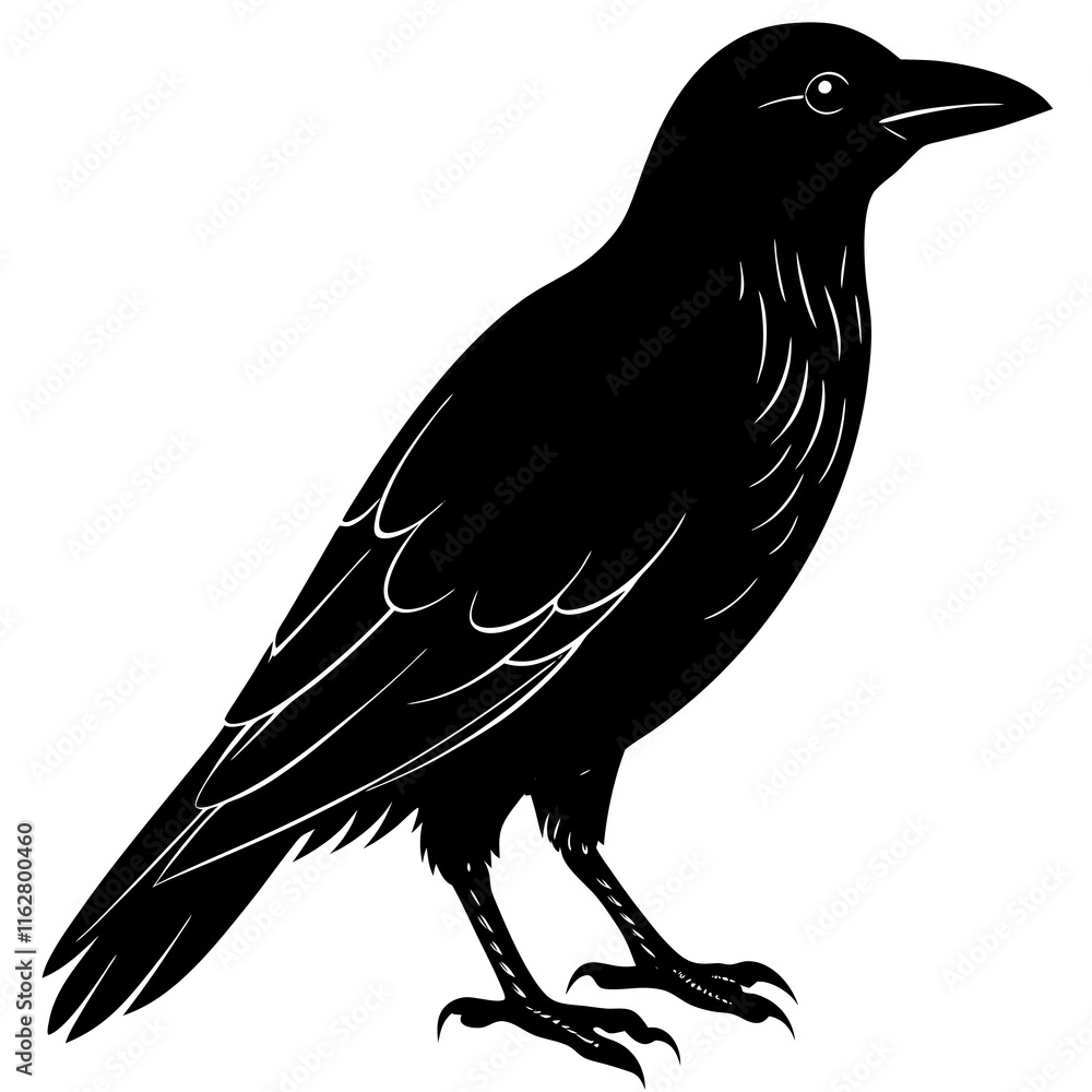 Fototapeta premium Crow Silhouette vector silhouette
